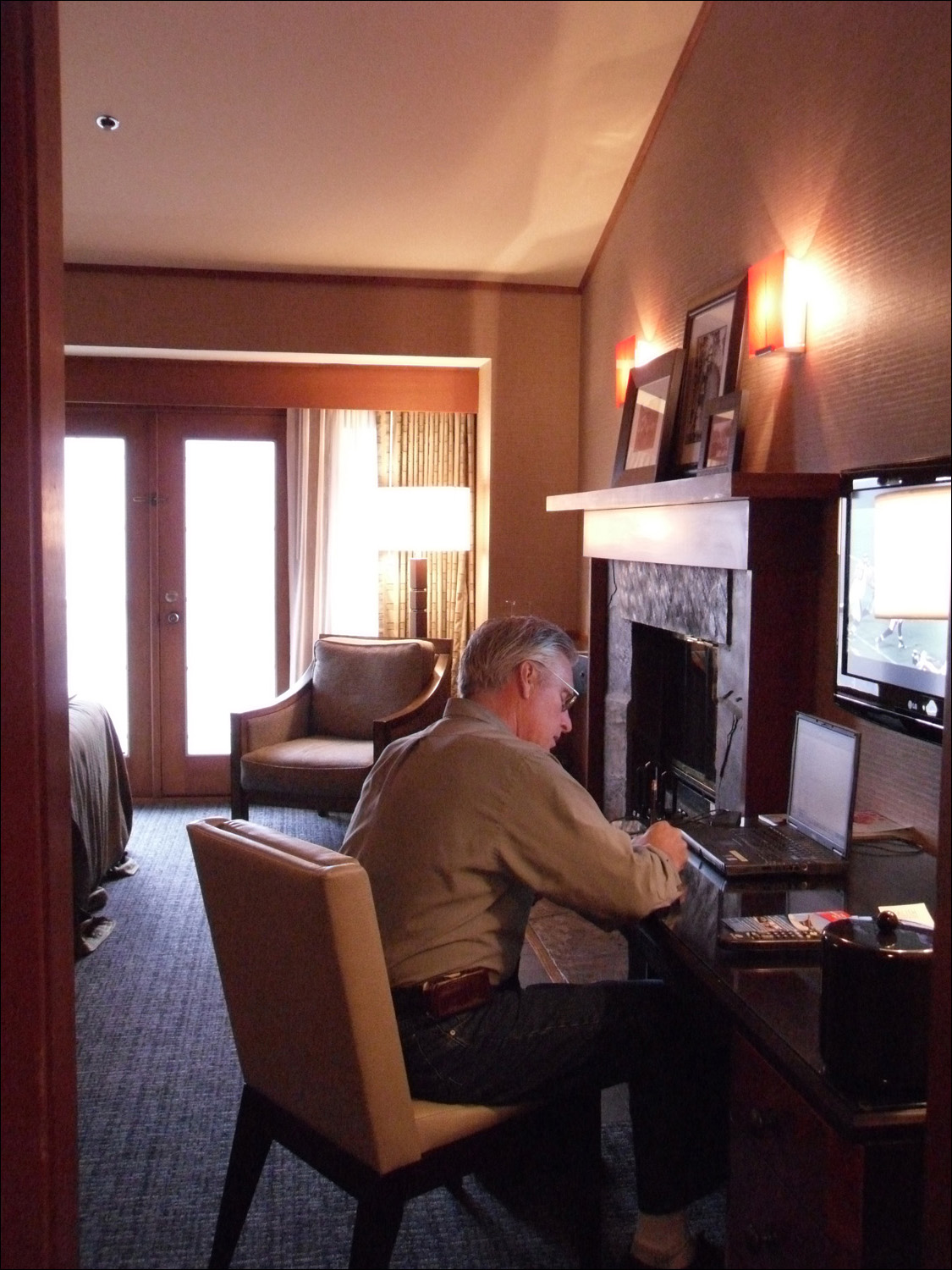 Snoqualmie, WA- Inside our room at the Salish Lodge.